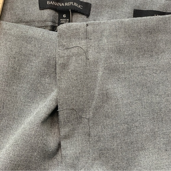 Banana Republic Women's Logan Gray Crop Ruffle Hem Trouser Pants Size 6 - Picture 13 of 15